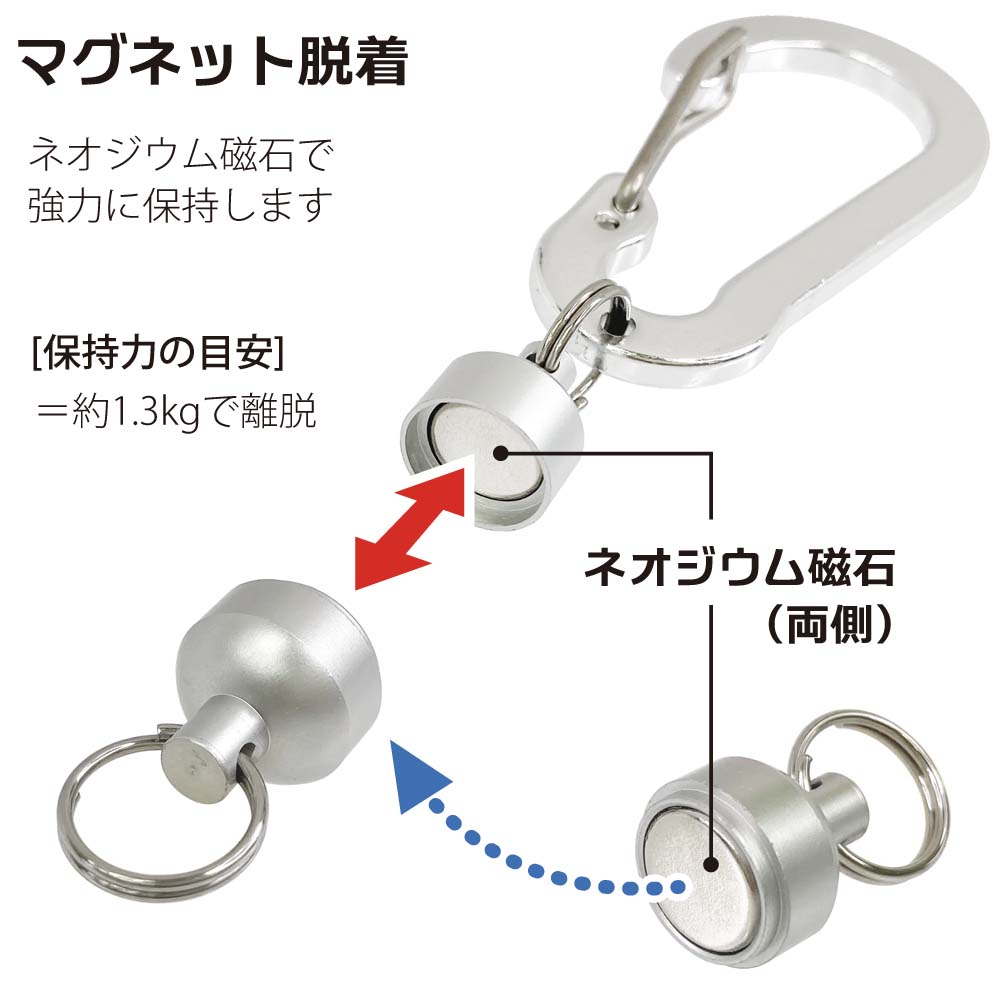 カラビナ付マグネット脱着パーツ